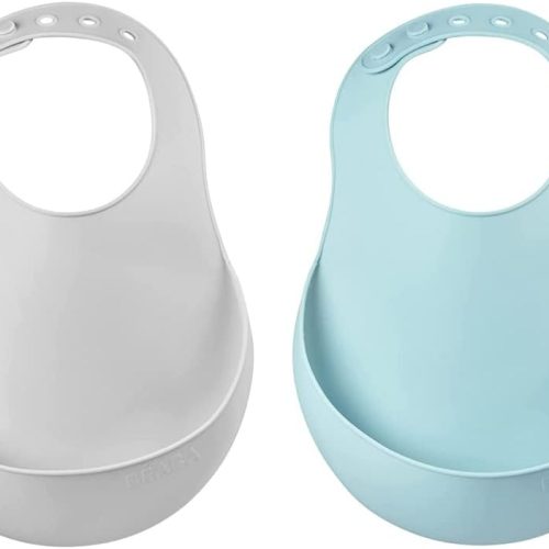img-0f038030b402a1c19909 2 Pack Waterproof Silicone Baby Bibs