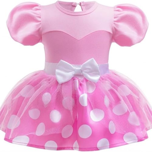 Baby girls fancy dress bodysuit with bow headband