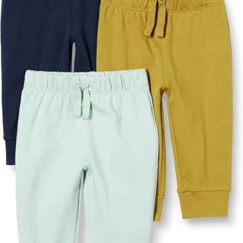 Cotton pull-on trousers for baby girls.