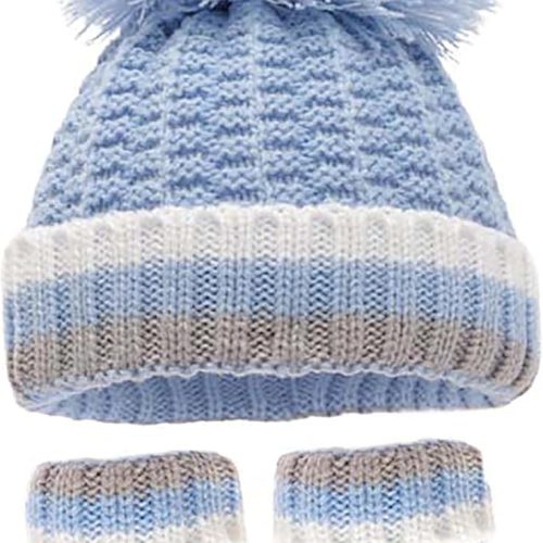 img-7dfebd6d8d504b6336ff Soft baby pom hat mittens set 0-12m