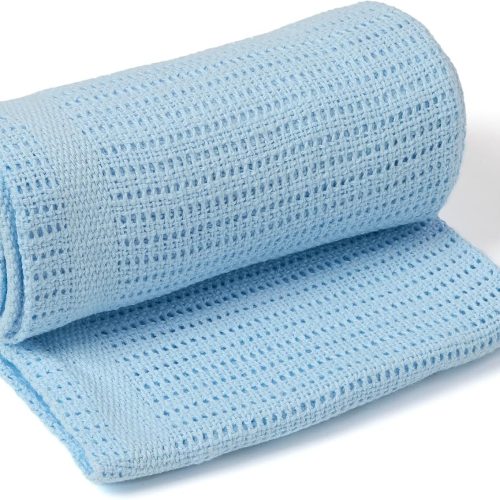 img-b1bbfd97d5368b6f6779 Soft cotton baby blanket 70x90cm blue